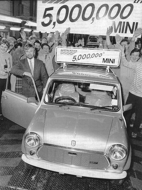 10 years later, in 1986, the five millionth Mini would be produced.